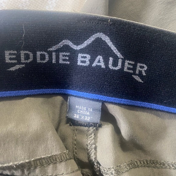 Eddie Bauer Men's green beige outdoor hiking casual pants 36x32 - Picture 3 of 6